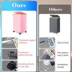 Laundry Hamper with Wheels,20 Gal (75L) Laundry Basket with lid Rolling Clothes Hamper Foldable Dirty Clothes Basket on wheels with Bamboo Frame and Bag for Bedroom, Dorm, Laundry Room-Pink
