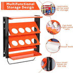 1 Pcs Wall Mount Spray Paint Can Holder, Heavy Duty Metal Spray Can Holder With 8 Holes ForGarage, Paint Can Storage Rack For Shop, Orange Tool Storage Self For Spray Can