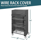 Waterproof Dustproof Shelf Cover for Wire Shelving and Storage Rack, 36" W x 18" D x 54" H, Heavy-Duty Dust Cover with Nylon Buckle and Hook & Loop Closure (Black, No Shelves)