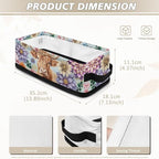 Narrow Storage Basket Small Toilet Paper Storage Bins Collapsible Canvas-like Fabric Organizer for Bathroom Kitchen Living Room Accessories and Decor, Boho Flower Highland Cow