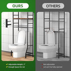 Over The Toilet Storage Rack,4-Tier Over Toilet Bathroom Organizer with Adjustable Wooden Shelves,Freestanding Space Saver Bathroom Cabinet Shelves Over Toilet,Over Toilet Storage, Vintage Brown