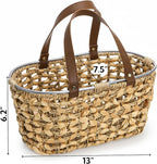 Goaste Egg Collecting Basket with Handle, 13 Inch Chicken Egg Storage Baskets, Handwoven Eggs Container for Gathering Fresh Eggs, Vintage Countertop Fruit Holder for Easter, Harvest, Kitchen