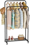 Clothes Garment Coat Rack Drying Clothing Racks Metal Freestanding for Hanging Clothes Portable Closet for Laundry Bedroom Black