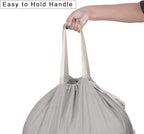 Heavy Duty Laundry Bag with Drawstring and Handle, Extra Large Travel Dirty Clothes Bag for Laundromat and Household, Durable Rip-Stop Laundry Hamper Liner, 28 x 40 Inch, Gray