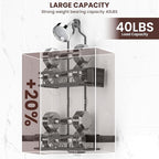 REINHARDT Shower Caddy Hanging, Rustproof Bathroom Caddy Anti-Swing Shower Organizer No Drilling Bath Racks with Soap Holder Multi Hooks Bathroom Storage for Shampoo Sponge, Grey