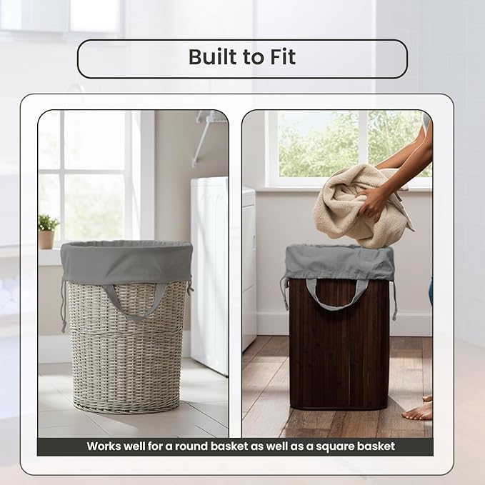 LFH Home Cotton Canvas Extra Large Laundry Bag with Handle, Heavy Duty Drawstring Closure Washable Laundry Bags, School Travel, Home, Hotel, College Dorm, Organizer Sack, Toys 24x36-Grey