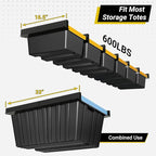 6-bin Overhead Garage Storage Rack, Ceiling Storage Racks Heavy Duty, Powder Coated Tote Storage Rack for Garages, Sheds, Storerooms (7 PCS, for 6 Bins)