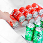 Puricon 2 Pack Standard Can Drink Dispenser Organizer for Refrigerator Plastic Soda Pop Holder Container Storage Bin for Fridge Freezer Pantry Kitchen