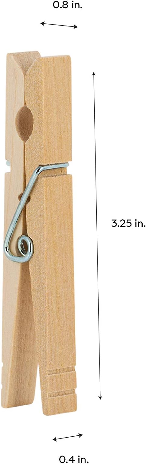 48 Count Birch Wood Clothespins, Natura