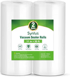 Syntus Vacuum Sealer Bags for Food, 2 Rolls 11" x 50' Commercial Grade Bag Rolls, BPA Free Food Vac Bags for Storage, Meal Prep or Sous Vide