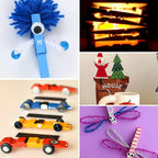 60Pcs Colored Clothes Pins Wooden, Colored Clothespins for Crafts 2.9 Inch, Clothing Pins for Hanging Classroom