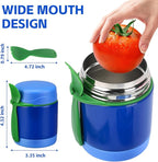 10oz Soup Thermo for Hot Food Kids Insulated Food Jar,Thermo Hot Food Lunch Container, Width Mouth Stainless Steel Lunch Box for Kids with Spoon (Blue)