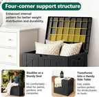 30 Gallon Outdoor Storage Box, Waterproof Resin Deck Box Organizer for Patio Cushion Storage, Lockable Outside Container for Garden Tools
