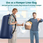 Heavy Duty Laundry Bag 2 Pack XL Nylon Laundry Bags with Straps, Washable Large Dirty Clothes Organizer with Drawstring Closure, Travel Washing Bag Fit a Laundry Hamper or Basket