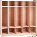VEVOR Wooden Storage Cabinet, 5-Section Storage Locker with 10 Cubbies Shelf, Multi-Compartment Cubby Shelf with 5 Hooks for School, Classroom, Daycare, Home and Preschool