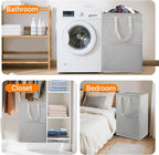 Ultra-durable Laundry Hamper with Practical Side Pocket,Freestanding Laundry Basket with Portable Handles,Foldable Dirty Clothes Basket Space-saving Storage for Bathroom,Bedroom,Nursery,Dorm,Camper,RV