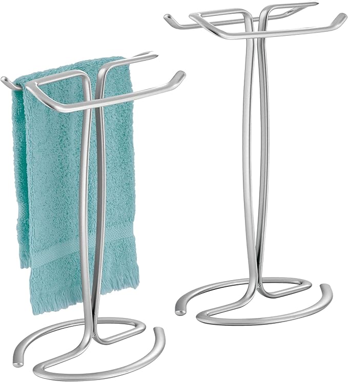 iDesign T-Shape Countertop Hand Towel Holder - Set of 2 - Chrome