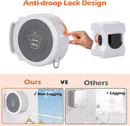 Retractable Clothesline, Foldable Indoor Clothes Line With Fixed Drying Hole, Heavy Duty Portable Laundry Line for Bedroom, Bathroom, Balconies
