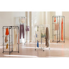 Brabantia HangOn Tower Clothes Drying Rack with Wheels | 76ft (23m) | White | Tall 3-Tier Indoor Clothes Airer with Adjustable Shelves for Towels, Folds Flat to Save Space | Fits 2+ Full Loads