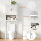 GAOMON Over The Toilet Storage Cabinet, Bathroom Shelf Organizer with Anti-Tip Device Small Freestanding Space Saver with Adjustable Shelf
