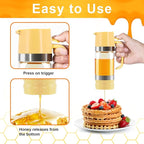 Neodaco Glass Honey Dispenser No-drip with Handle – 9 oz Maple Syrup Container Honey Jar for Coffee, Pancakes & Waffles