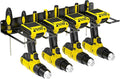 Drill Holder Wall Mount,Power Tool Organizer, 4 Cordless Drill Racks with Screwdriver Hole, Heavy Duty Garage Tool Storage Rack for Workshop Tool Room Basement