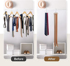 ZEDODIER Tie Hanger for Closet, 2 Pack Rotatable Tie Organizer for Men with 8 Hooks, Heavy Duty Space Saving Tie Rack for Ties and Belts, Silver