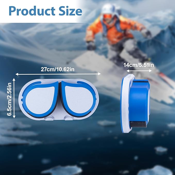Ski & Snowboard Wall Mount 1 Pack for Garage - Fits Any Board,Holds Up to 25lbs,Damage-Free Storage,Space-Saving Winter Gear Organizer for Home & Garage,Blue