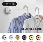 BESy Retractable Clothesline SUS304 Stainless Steel Clothes Dryer with Adjustable Stainless Steel Rope String Hotel Style Heavy Duty,9.2 Feets,White Finish, Round Style