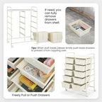 Giantex 10 Drawers Rolling Cart, Classroom Organizers, Storage Cart with Wheels, for Teacher Office Home School Supplies Tool Craft Art Paper, Ivory Color