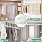 Closet Rod, 17 to 51 Inch 1.3 Inch Diameter Heavy Duty Adjustable Closet Rods for Hanging Clothes Heavy Duty Closet Hanging Rod Matte White Closet Poles for Wardrobes