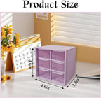 Small Drawer Organizer for Desk, 4.7" x 4.7" x 3.8" Small Desktop Organizer with 6 Drawers, Plastic Storage Box for Office, Classroom, Craft and Home Organization