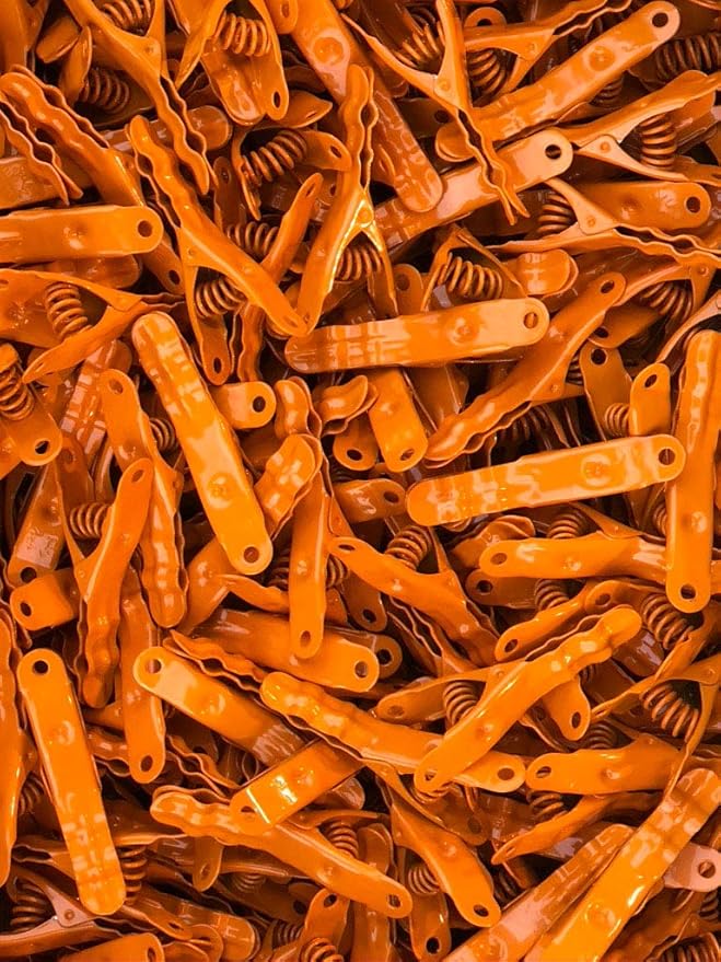 Extreme Clothespins | Saffron Orange | Solid 304 Stainless Steel | 20 Pack | Heavy Duty | Colorful | Laundry Pin | Clothes Pin | Chip Clip | Lifetime Product | No Plastic Parts | Made in Italy