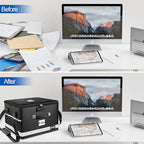 Upgraded Fireproof File Box with Stay-Open Straps, Fireproof Document Box with Lock, Portable File Organizer Filing Cabinet with Handles for Hanging Letter/Legal Folder, 15.5" x 12.3" x 10.5"