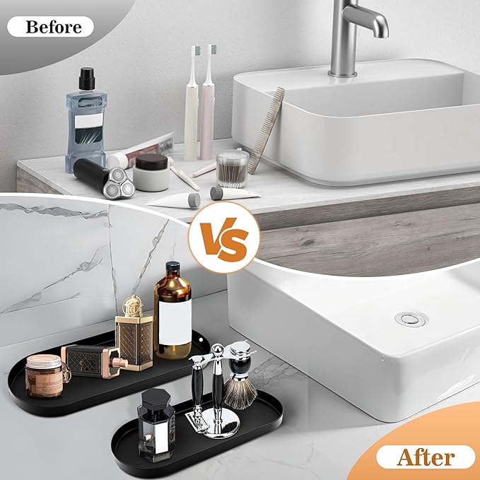 Toilet Tank Tray Bathroom Tray for Counter Top Organizer Black Metal Toilet Paper Basket Storage Toiletries Organizer for Bathroom, Living Room and Kitchen