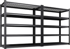 Set of 2 Garage Shelving-3000 lbs 5 Tier Storage Shelves,Adjustable Heavy Duty Metal Shelving Unit and Storage Large Wire Rack,Utility Steel Shelf for Warehouse Industrial Pantry Basement 71"x46"x18"