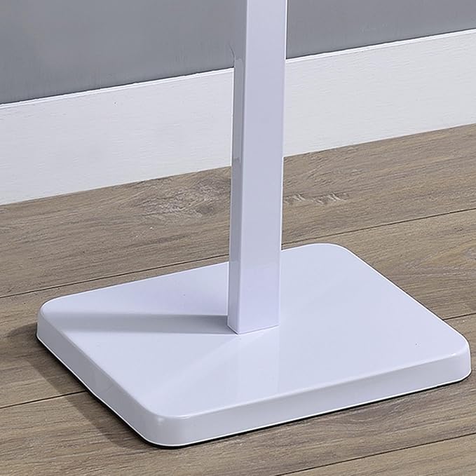Kings Brand Furniture Henry Men’s Suit Valet Stand – Freestanding Clothes Valet Rack with Jacket Hanger, Pants Bar, Tie Holder & Storage Shelf – Modern Bedroom Garment Organizer (White)