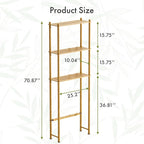 AmazerBath Over The Toilet Storage Bamboo, Bathroom Over Toilet Organizer Rack, 3-Tier Freestanding Above Toilet Shelf for Bathroom, Laundry, Space Saver, Natural Color