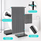 Free Standing Towel Rack for Bathroom with Weighted Marble Base, 40 Inch Adjustable Height and 360° Swivel Bar, Taller Rustproof 304 Stainless Steel Floor Towel Stand for Bathtub, Pool and Spa
