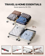 Travel Vacuum Seal Bags for Clothing with Rechargeable Cordless Pump, VINTAR 24 Pack (6J+6L+6M+6S) Carry-on Size Space Saver Vacuum Storage Bags, Compression Packing Bags for Luggage and Suitcase