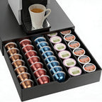 Coffee Pods Drawer Organizer Compatible with Nespresso Vertuo Pods Holds Up to 60 Small or 40 Large (Black)