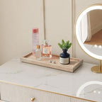 Natural Small Marble Vanity Tray, Luxury Stone Organizer for Bathroom & Kitchen | Holds Soap Dispenser, Jewelry, Perfume | Non-Resin, Non-Ceramic Décor (Travertine, M (11.8" x 5.1" x 0.78"))