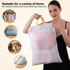 Kimmama Laundry Mesh Wash Bags, Lingerie Bags for Washing Delicates, Mesh Laundry Bags for Washing Machine, White Net, Orange Zipper, 1L & 2M