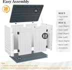 UDPATIO 4.5' x 2.5' Outdoor Storage Shed Horizontal Outdoor Trash Can Storage Box Plastic Shed Resin Cabinet,White & Grey,35 Cu.Ft