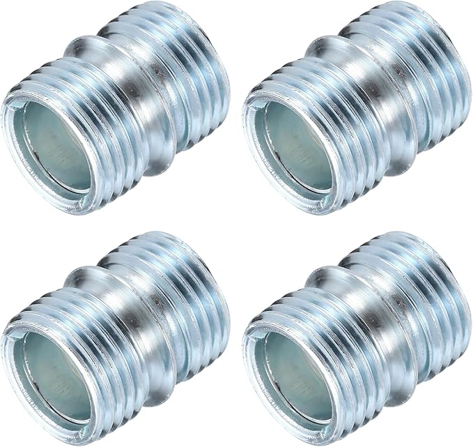 uxcell 4Pcs Metal Rack Connector, 0.87" x 0.75" Wire Shelving Poles Coarse Thread Connector Shelf Holder Connection for Storage Shelf Wire Shelving Unit Replacement Parts, Silver