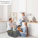 Extra Large Mesh Pop Up Laundry Hamper 2 Pack,100L Collapsible Laundry Baskets, Dirty Clothes Hamper with Reinforced Handles, Folding Hampers for Travel, Nursery, Dorm or Home. Black