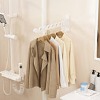 Wall Mount Clothes Drying Racks White Clothes Drying Organizer Rack Garment Hooks Aluminium Retractable Folding Indoor Wall Mounted Hanger Space Saver for Laundry Room Bedroom White 2-Pack