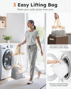 SOLEDI 180L 3-Section Laundry Hamper with Lid, Extra Large Dirty Clothes Basket with Sturdy Handles for Laundry Room & Bedroom - Durable Organizer for Sorting Laundry