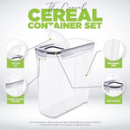 Utopia Kitchen Cereal Containers Storage Set – 2 Pack 4L(135.2 oz) Airtight Food Storage Containers with Lids, BPA-Free Cereal Dispensers for Pantry Organization and Storage (Clear)