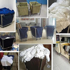 400L Commercial Laundry Cart Replacement Liner Bags,Removable Waterproof Liner for Cleaning/Utility Cart (Brown B)